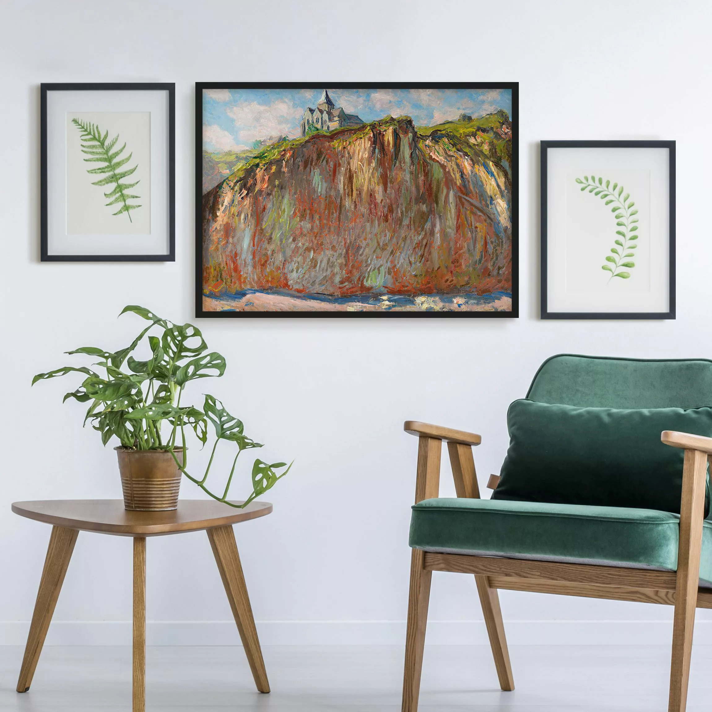 Bild mit Rahmen Kunstdruck - Querformat Claude Monet - Varengeville Morgenl günstig online kaufen