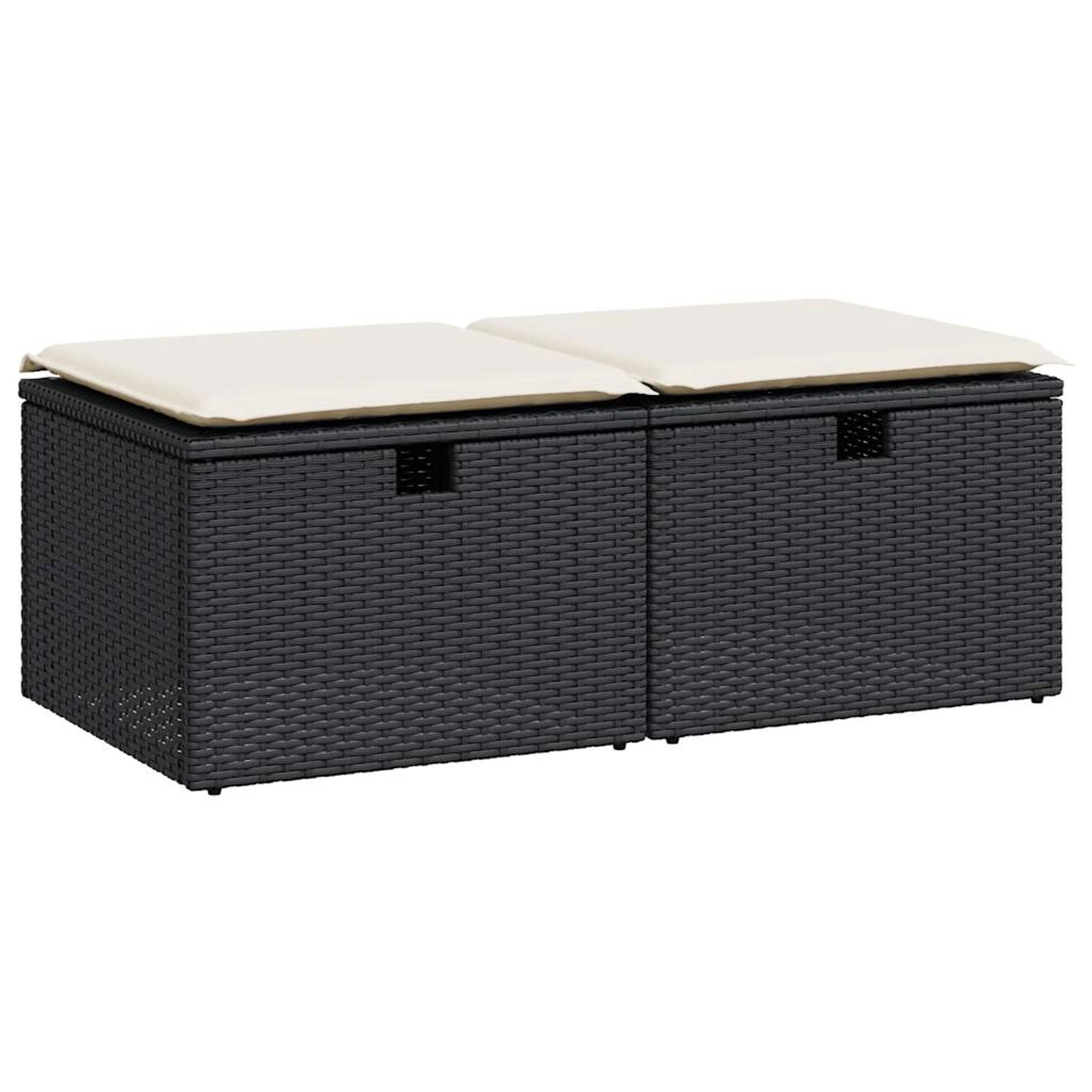 vidaXL 2-Tlg Garten-Sofagarnitur mit Kissen Schwarz Poly Rattan 3328669 günstig online kaufen