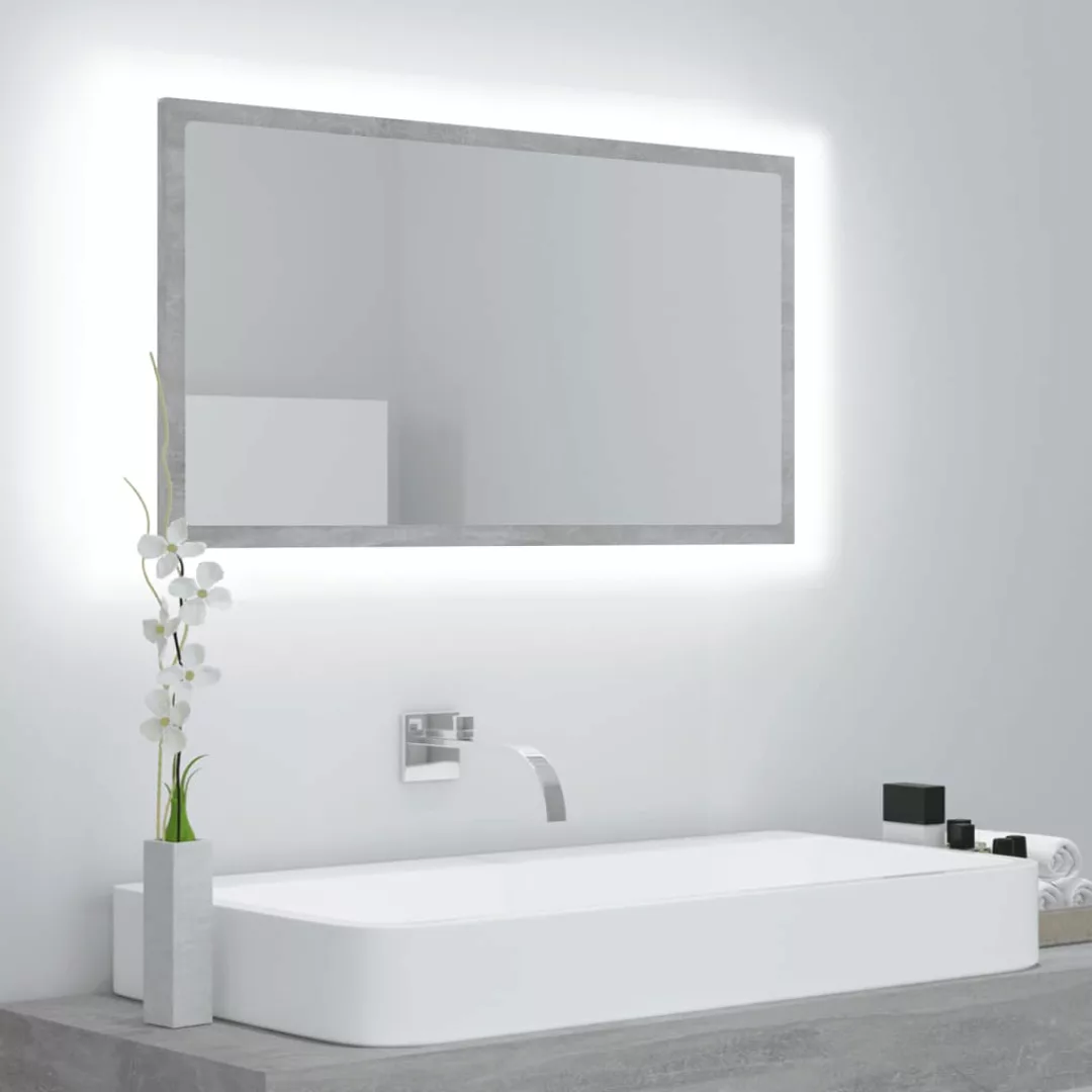Led-badspiegel Betongrau 80x8,5x37 Cm Spanplatte günstig online kaufen