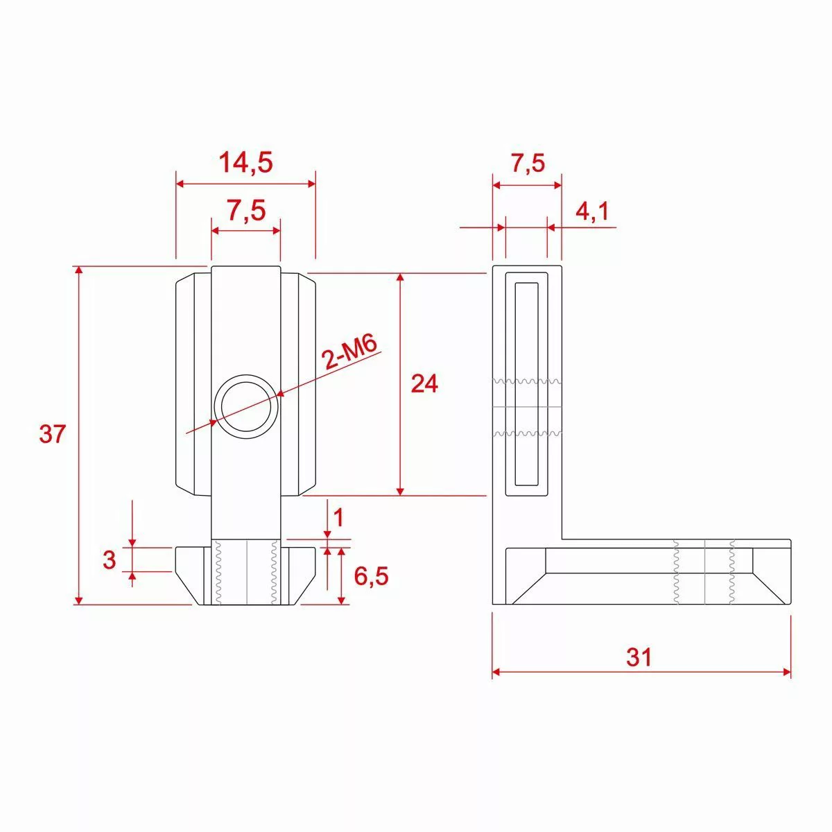 SCHMIDT systemprofile Profil Innenverbinder Nut 8 günstig online kaufen