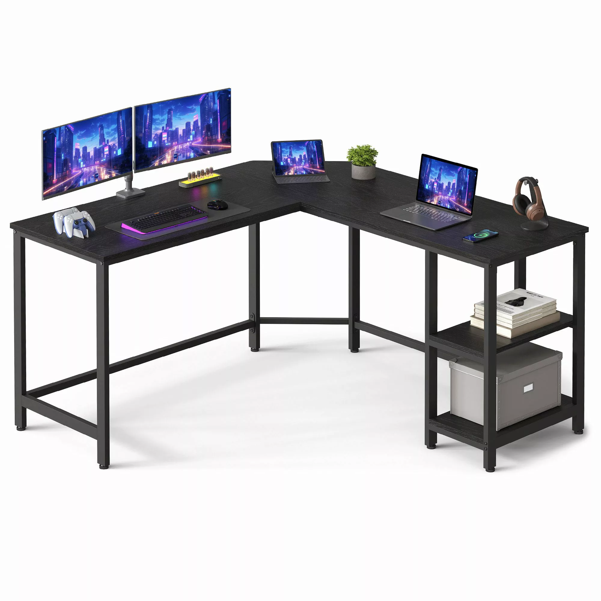 VASAGLE Schreibtisch Computertisch, 130/138 cm, L-förm günstig online kaufen