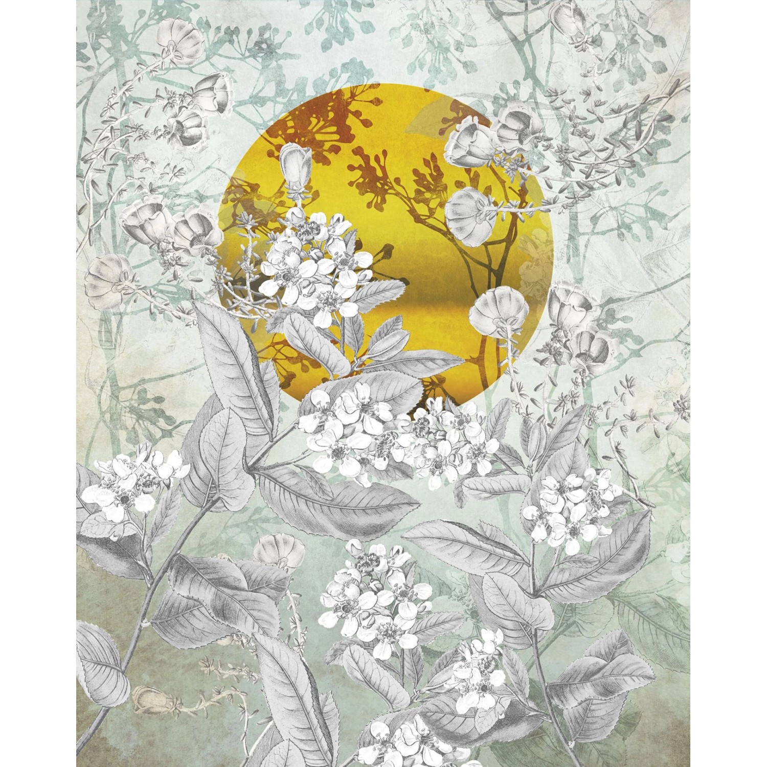 Komar Fototapete Karma Gelb und Hellgrün 200 x 250 cm 611622 günstig online kaufen