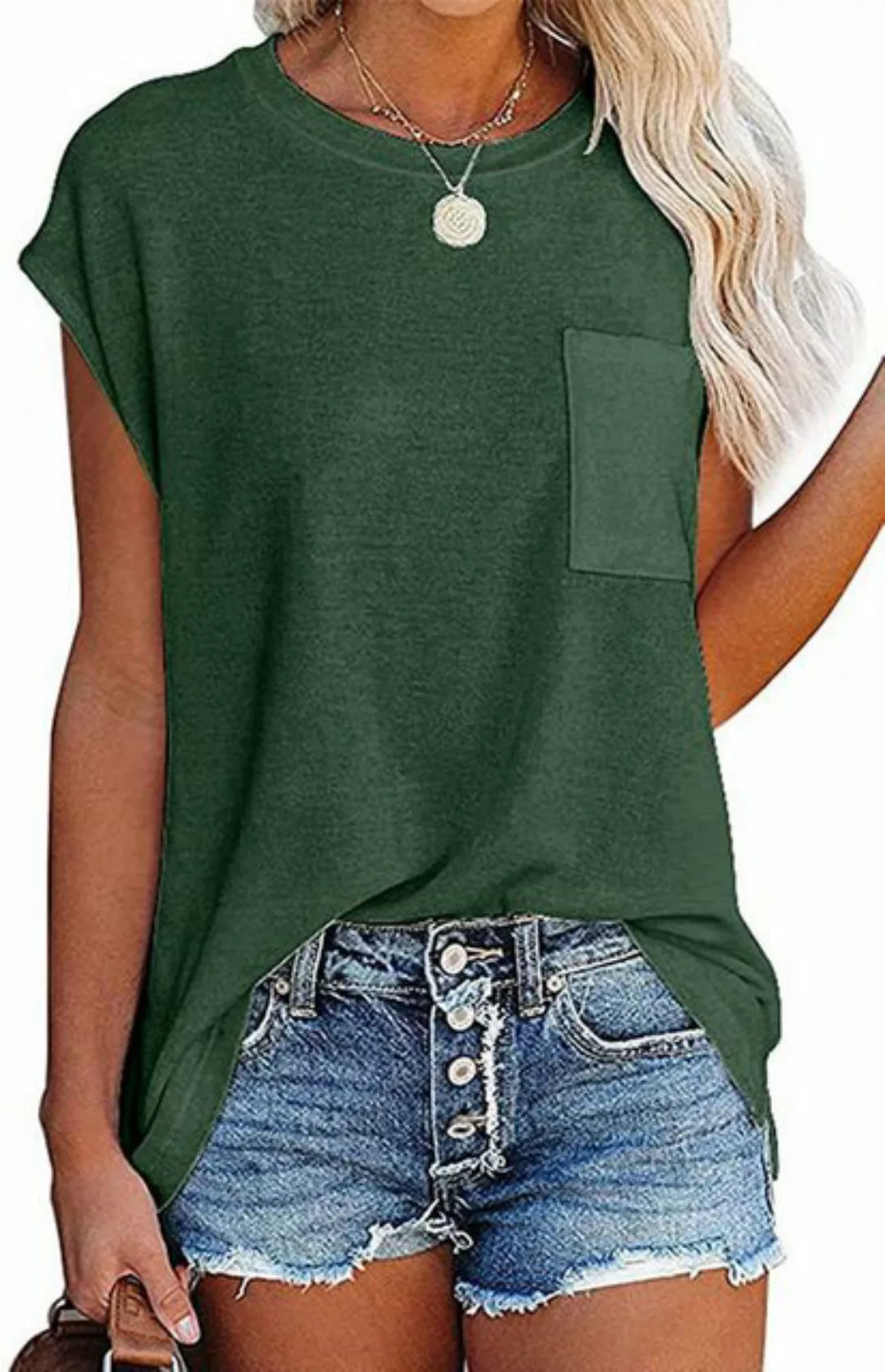 FIDDY T-Shirt Damen-T-Shirt mit Rundhalsausschnitt, Basic-Top günstig online kaufen
