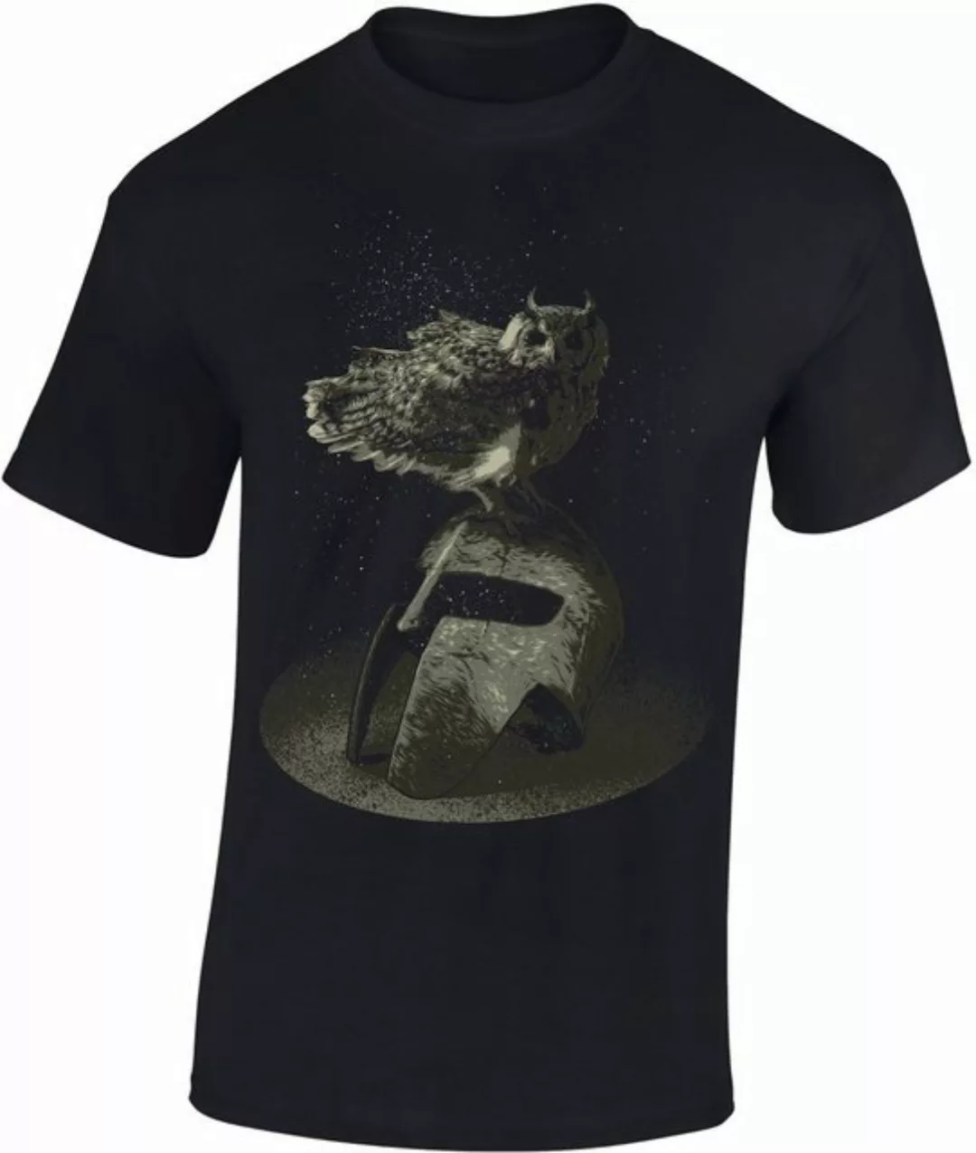 Baddery Print-Shirt Sparta T-Shirt : "Sparta Eule", hochwertiger Siebdruck, günstig online kaufen