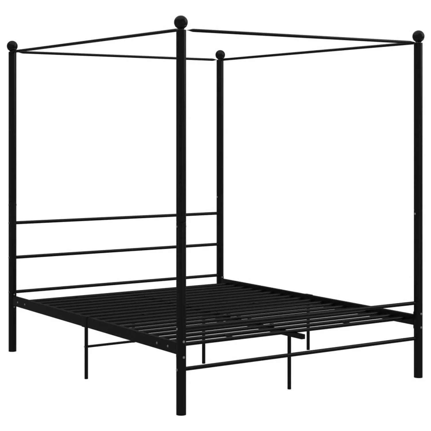 vidaXL Himmelbett, Baldachin Bett Schwarz Metall 160x200 cm günstig online kaufen