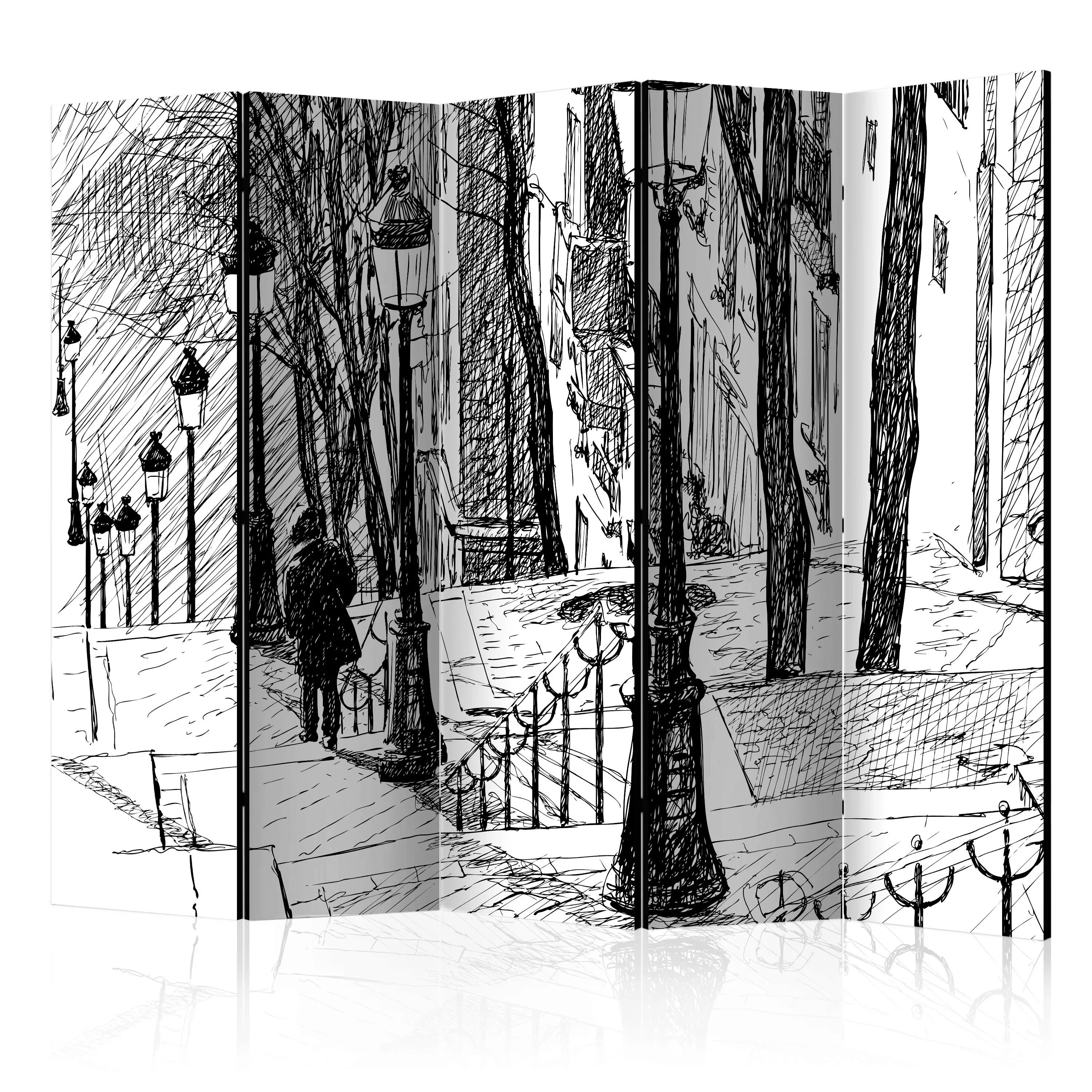 5-teiliges Paravent - Stairs - Montmartre Ii [room Dividers] günstig online kaufen