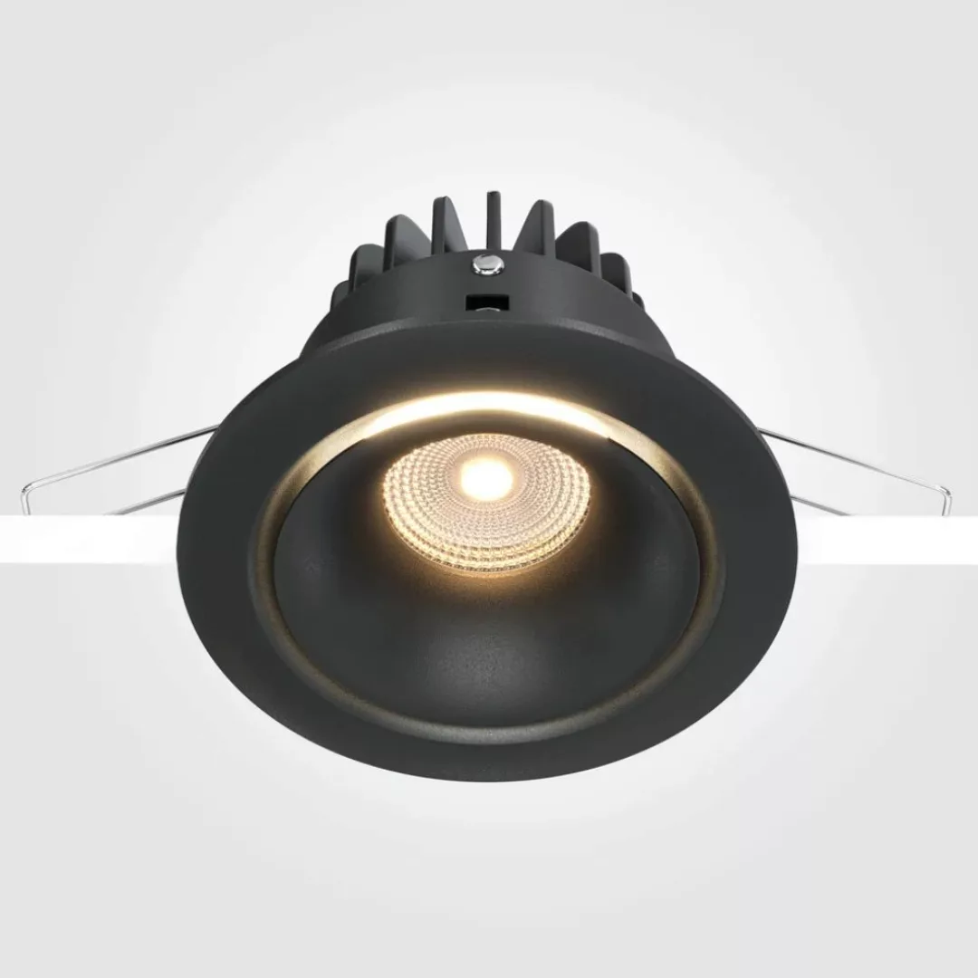 LED Deckeneinbaustrahler Yin in Schwarz 12W 790lm 3000K günstig online kaufen