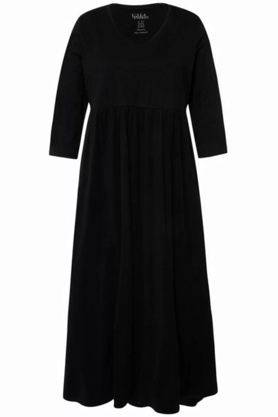 Ulla Popken Sommerkleid Jerseykleid Empirenaht V-Ausschnitt 3/4-Arm günstig online kaufen