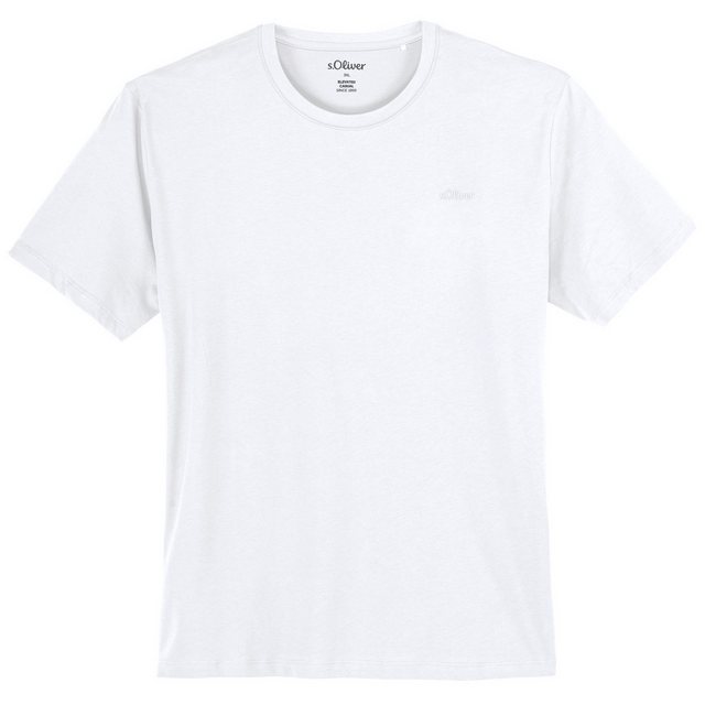 s.Oliver Rundhalsshirt Große Größen Herren Basic T-Shirt Rundhals weiß s.Ol günstig online kaufen