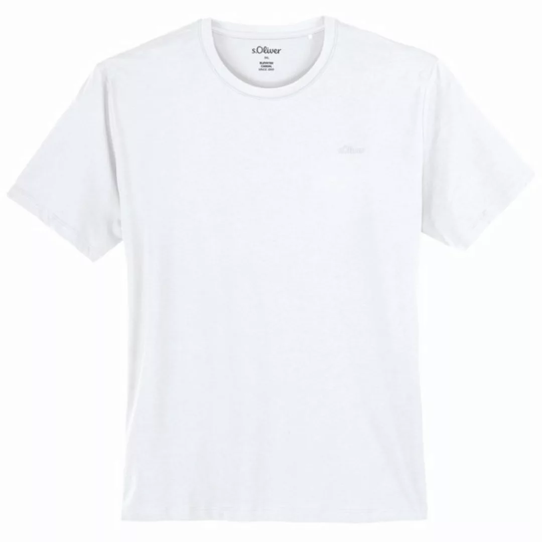 s.Oliver Rundhalsshirt Große Größen Herren Basic T-Shirt Rundhals weiß s.Ol günstig online kaufen