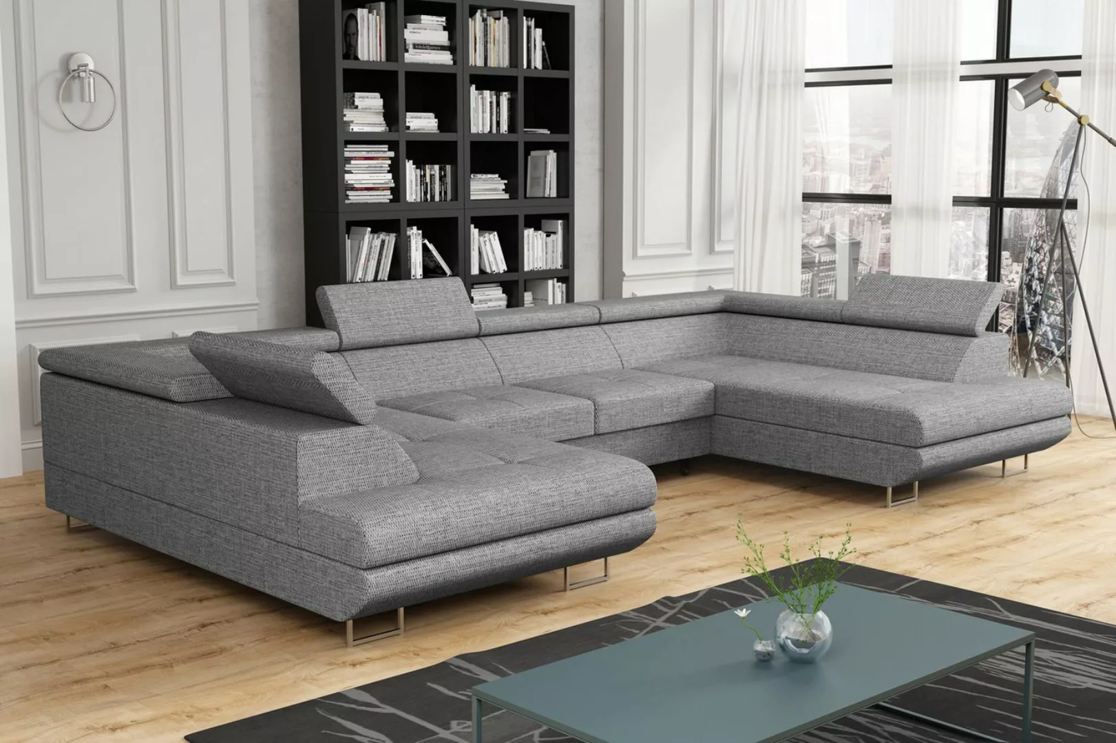 Labett Ecksofa mit Schlaffunktion & Bettkasten GUERO U-Form günstig online kaufen