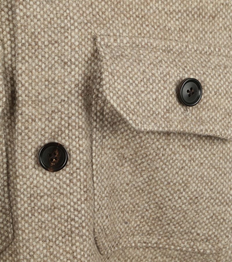 Profuomo Textured Overshirt Wool Beige - Größe S günstig online kaufen