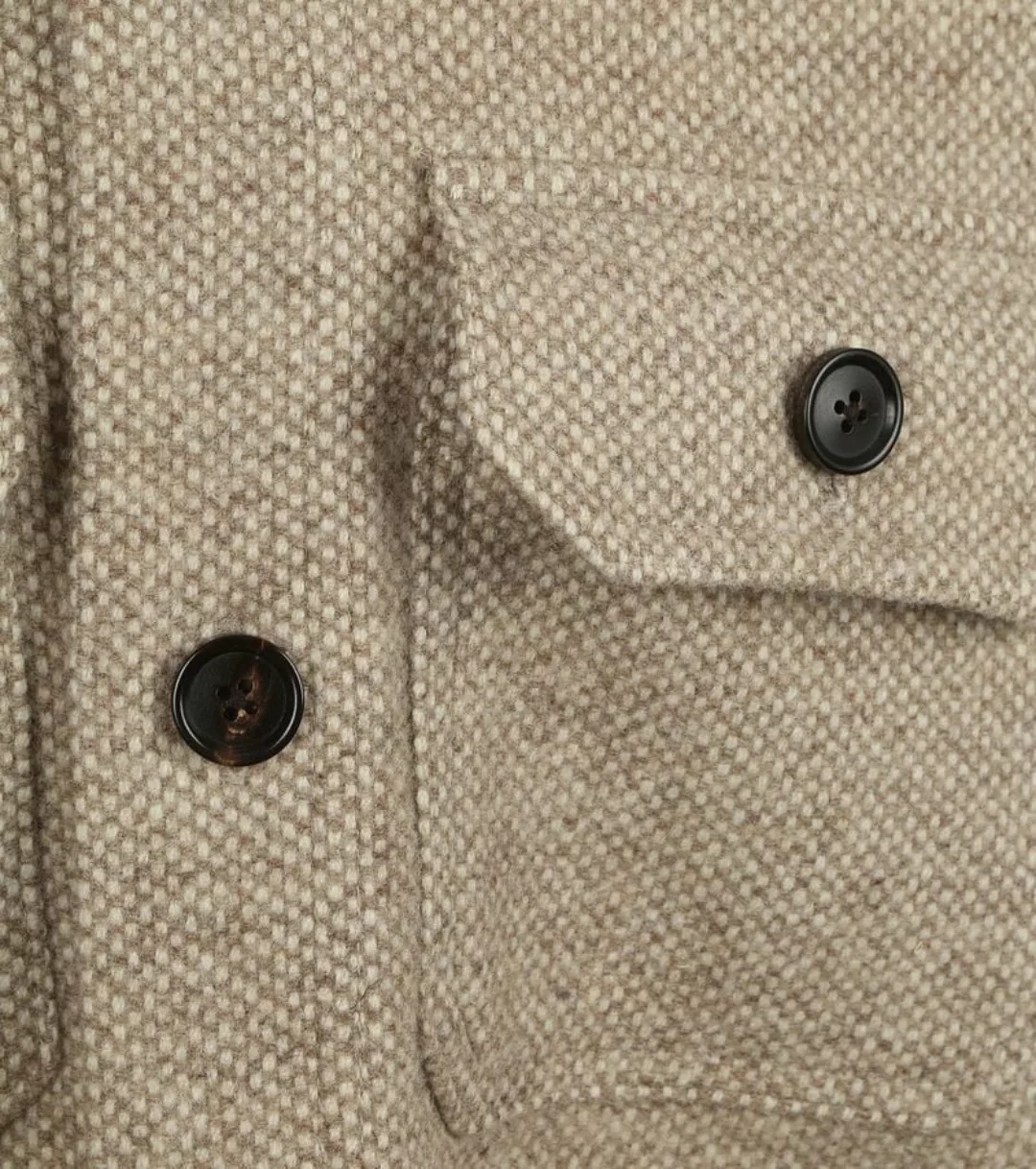 Profuomo Textured Overshirt Wool Beige - Größe M günstig online kaufen