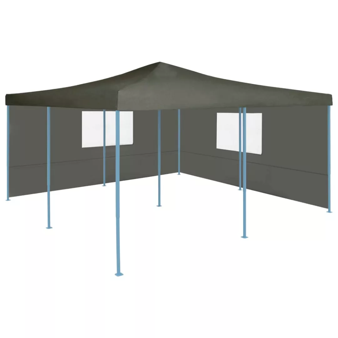 Faltpavillon Mit 2 Seitenwänden 5x5 M Anthrazit günstig online kaufen