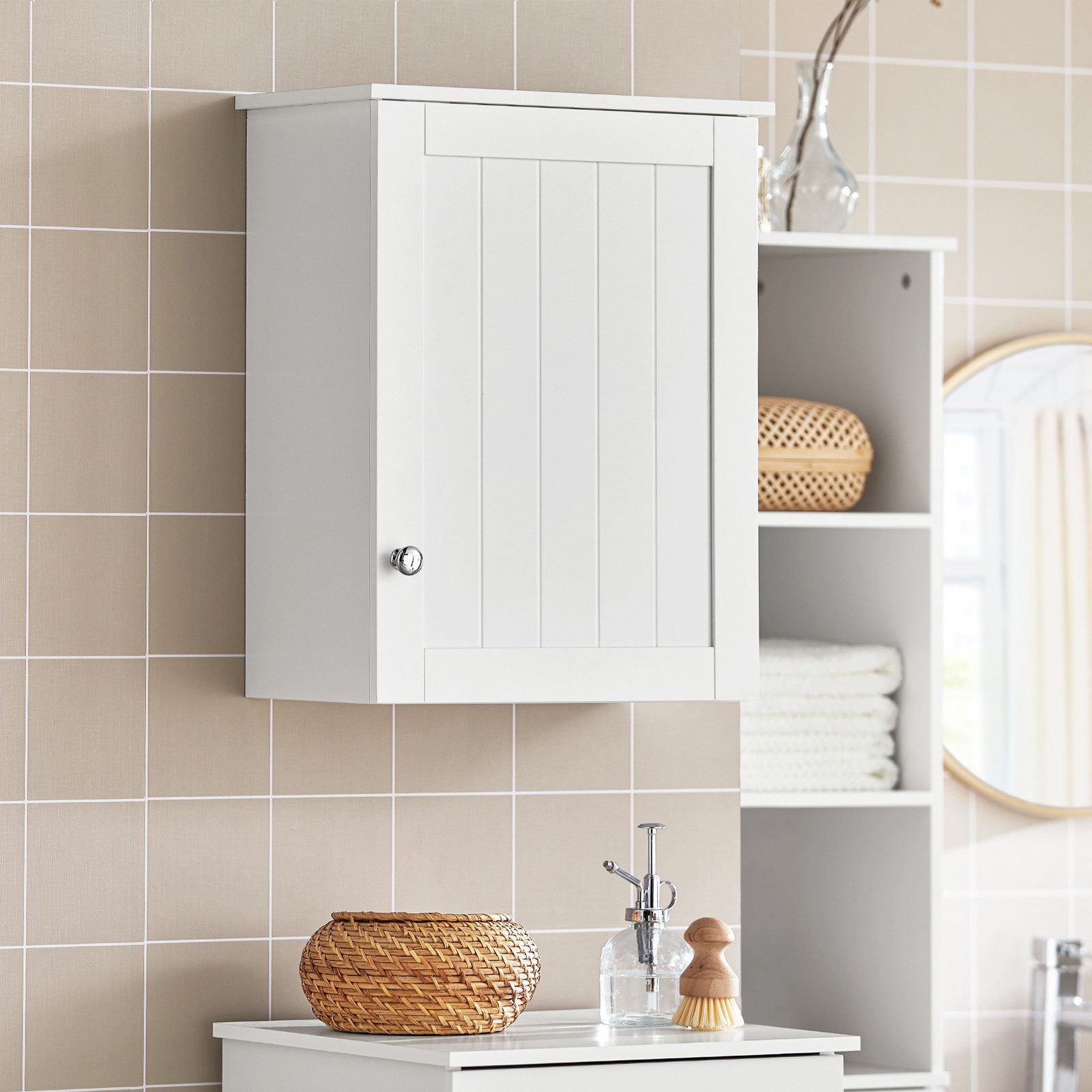 SoBuy Hängeschrank DE-BZR19 Hängeschrank Wandschrank Medizinschrank, günstig online kaufen