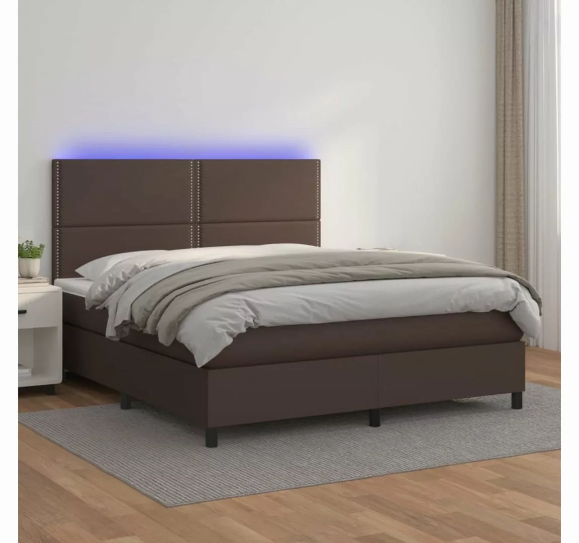 vidaXL Boxspringbett Boxspringbett mit Matratze & LED Kunstleder (140 x 200 günstig online kaufen