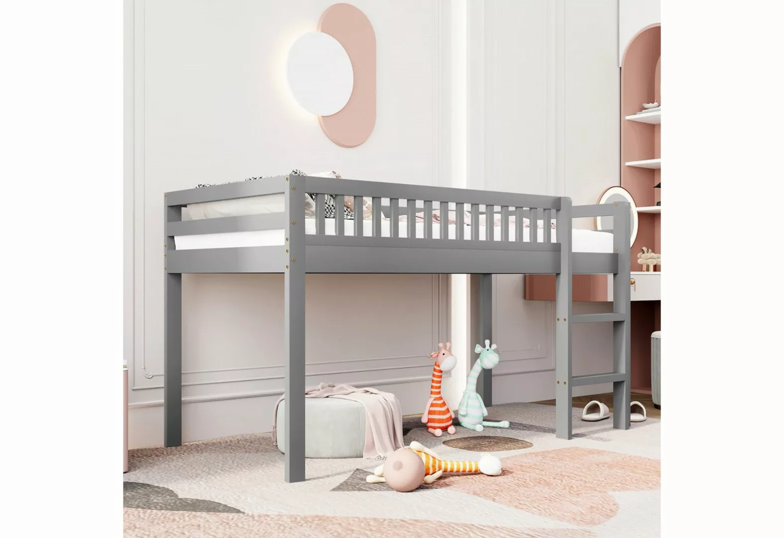 RIYO Funktionsbett Kinderbett 90*200 cm Massivholzbett mit Lattenrost günstig online kaufen