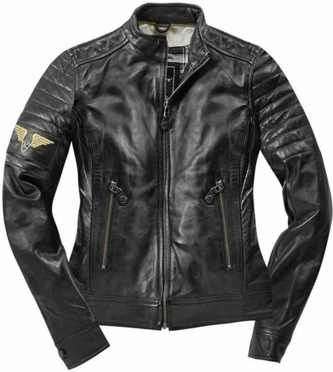 Black-Cafe London Motorradjacke Ilam Damen Motorrad Lederjacke günstig online kaufen