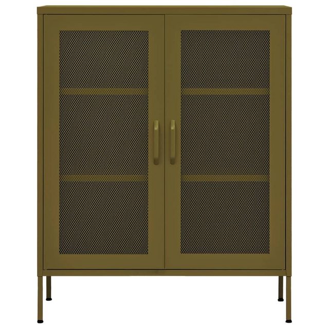 vidaXL Vitrine Vitrine Schrank Olivgrün 80x35x101,5 cm Stahl günstig online kaufen