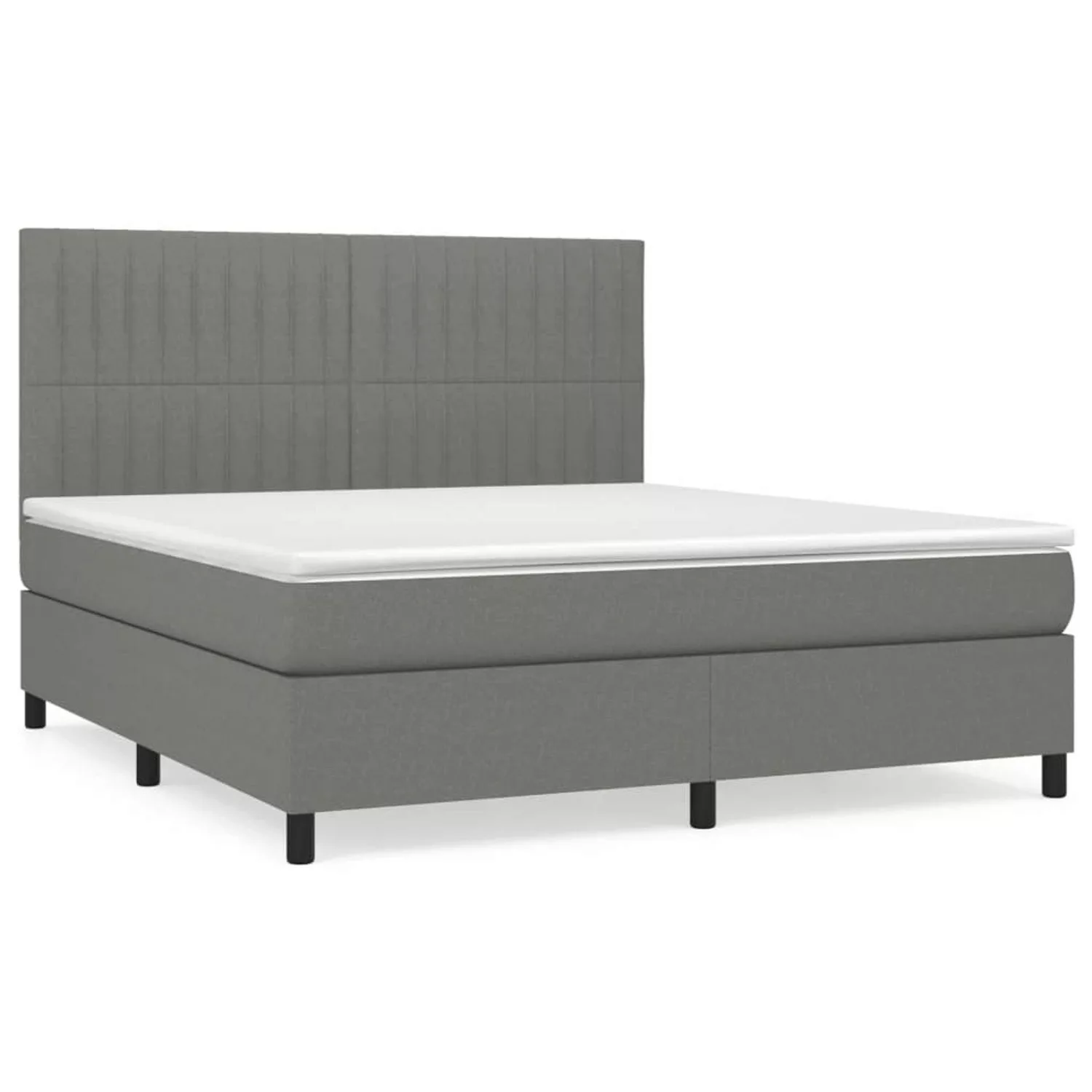 vidaXL Boxspringbett Boxspringbett mit Matratze Dunkelgrau 180x200 cm Stoff günstig online kaufen