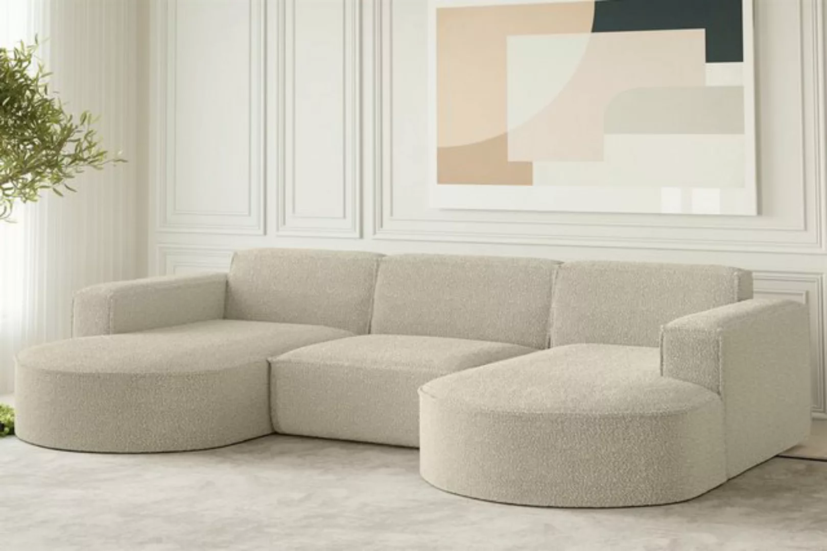 Fun Möbel Wohnlandschaft Wohnlandschaft U-Form Sofa PALMA in Stoff Opera Ve günstig online kaufen