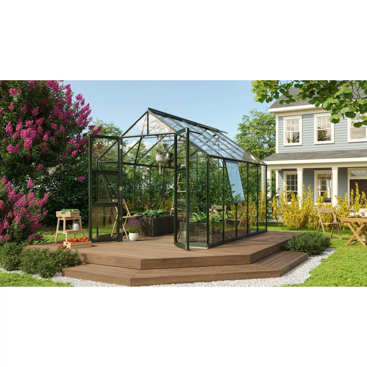 Vitavia Gewächshaus Olymp 8300 ESG Smaragd B 257 cm x T 325 cm günstig online kaufen