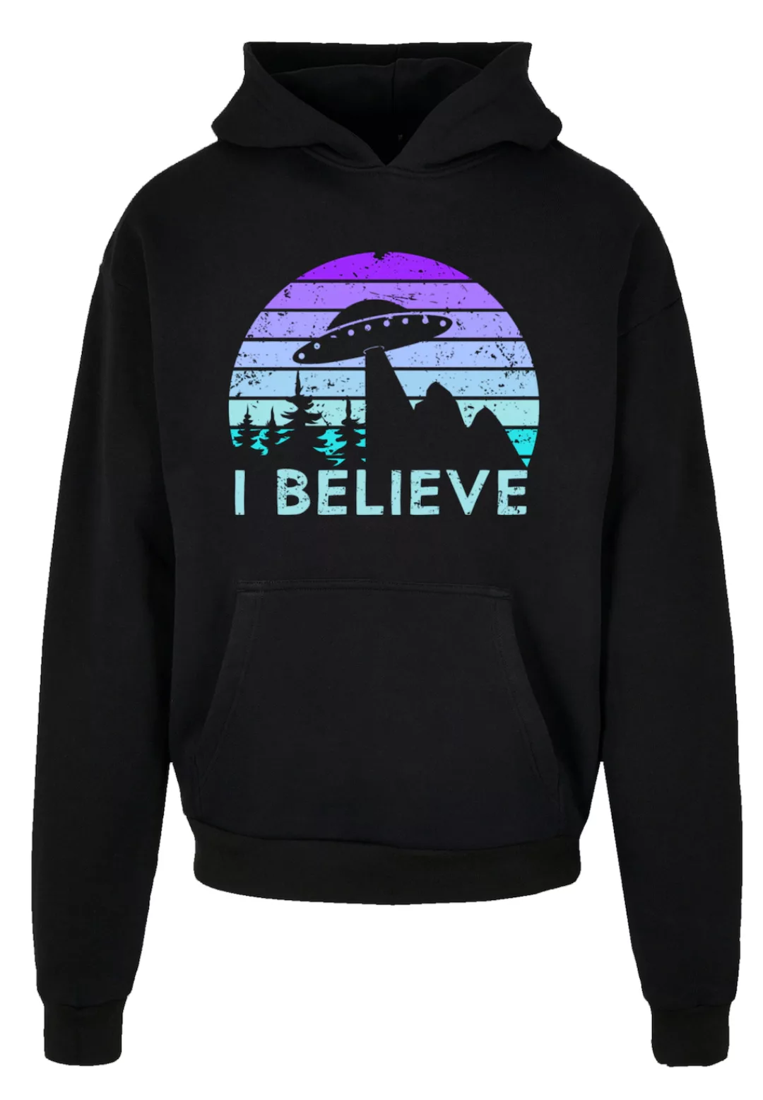 F4NT4STIC Kapuzenpullover "I BELIEVE UFO Alien Raumschiff Retro", Premium Q günstig online kaufen