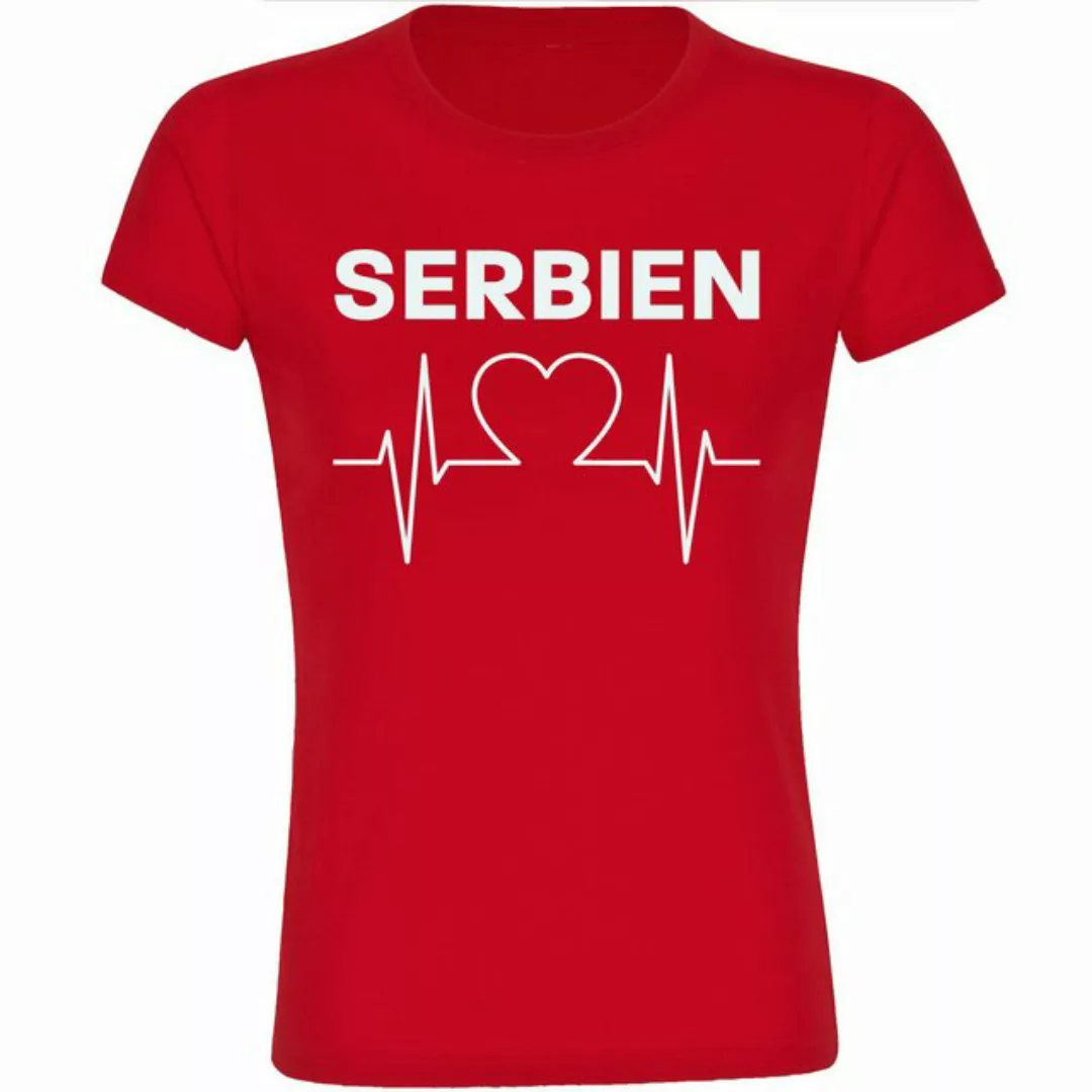 multifanshop T-Shirt Damen Serbien - Herzschlag - Frauen günstig online kaufen