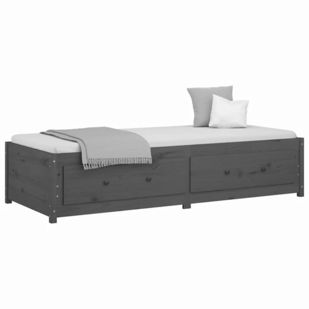 furnicato Bett Tagesbett Grau 90x200 cm Massivholz Kiefer (1-tlg) günstig online kaufen