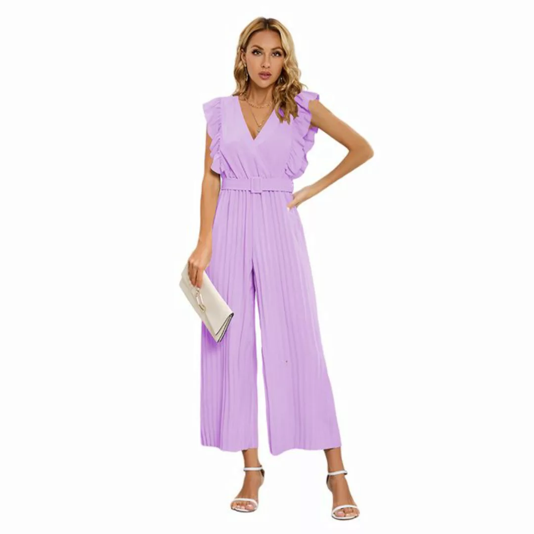 Mayou Overall Damen Sommer Jumpsuit Elegant V-Ausschnitt Ärmellos Overall M günstig online kaufen