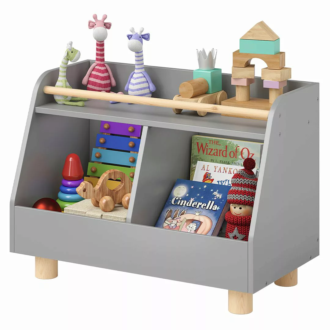 Bellabino Kinderregal Belly, Spielzeugregal grau, 2 günstig online kaufen