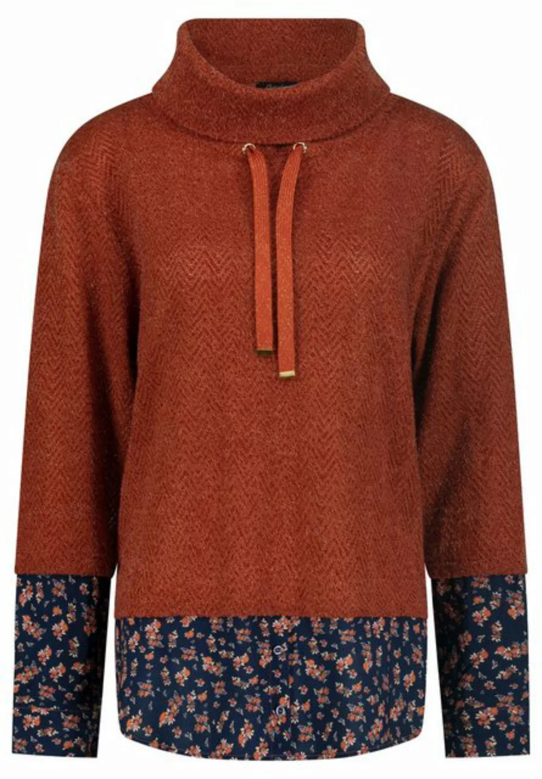 October Sweatshirt mit hohem Kragen und floralem Muster günstig online kaufen