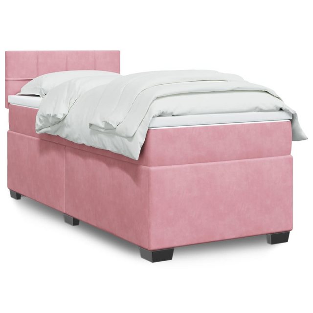 vidaXL Boxspringbett, Boxspringbett mit Matratze Rosa 90x200 cm Samt günstig online kaufen