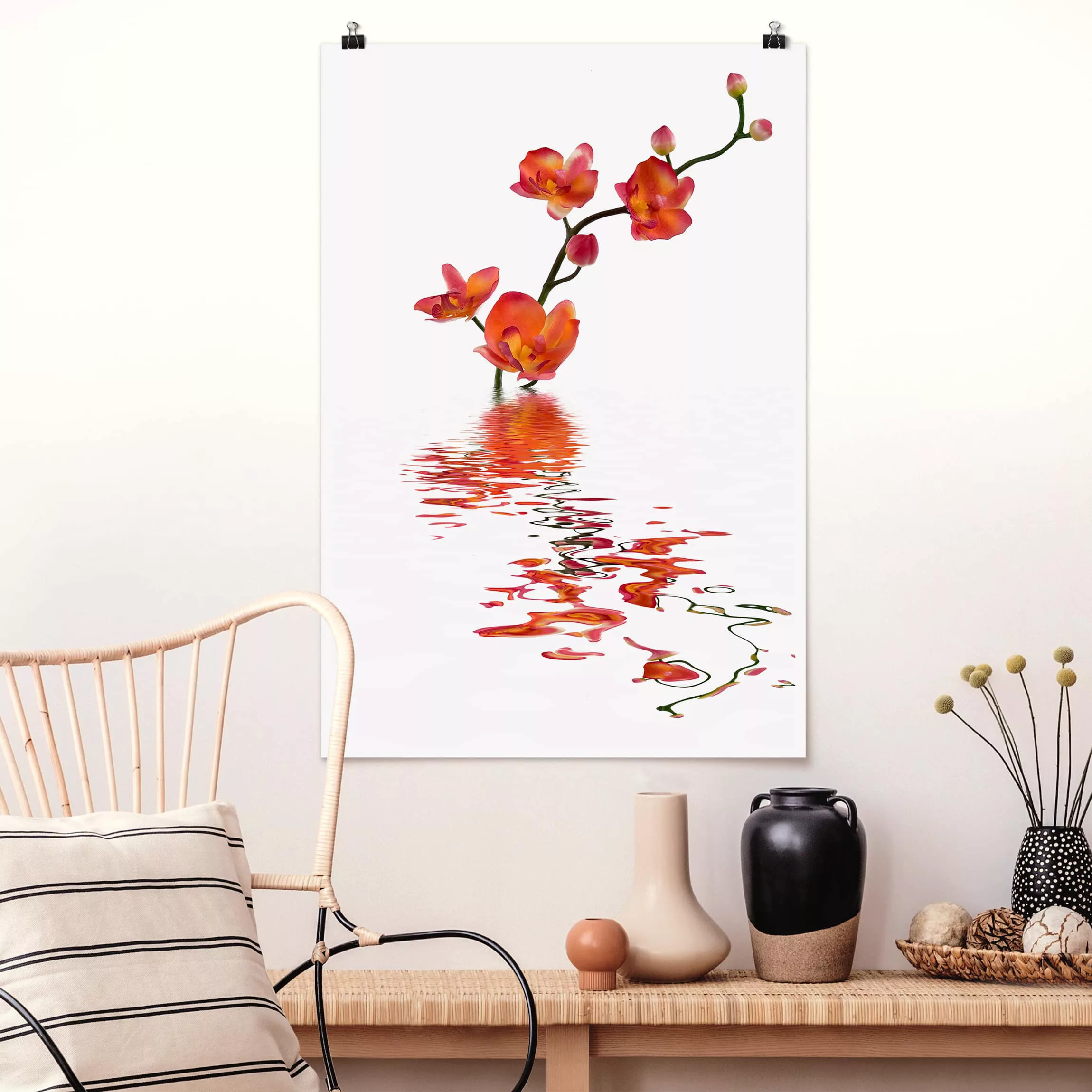 Poster Blumen - Hochformat Flamy Orchid Waters günstig online kaufen