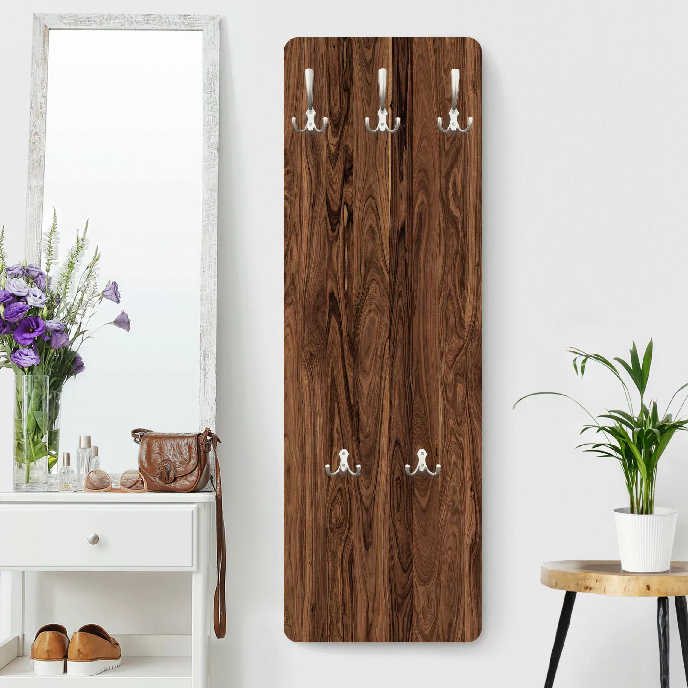 Wandgarderobe Holzpaneel Holzoptik Santos Palisander günstig online kaufen