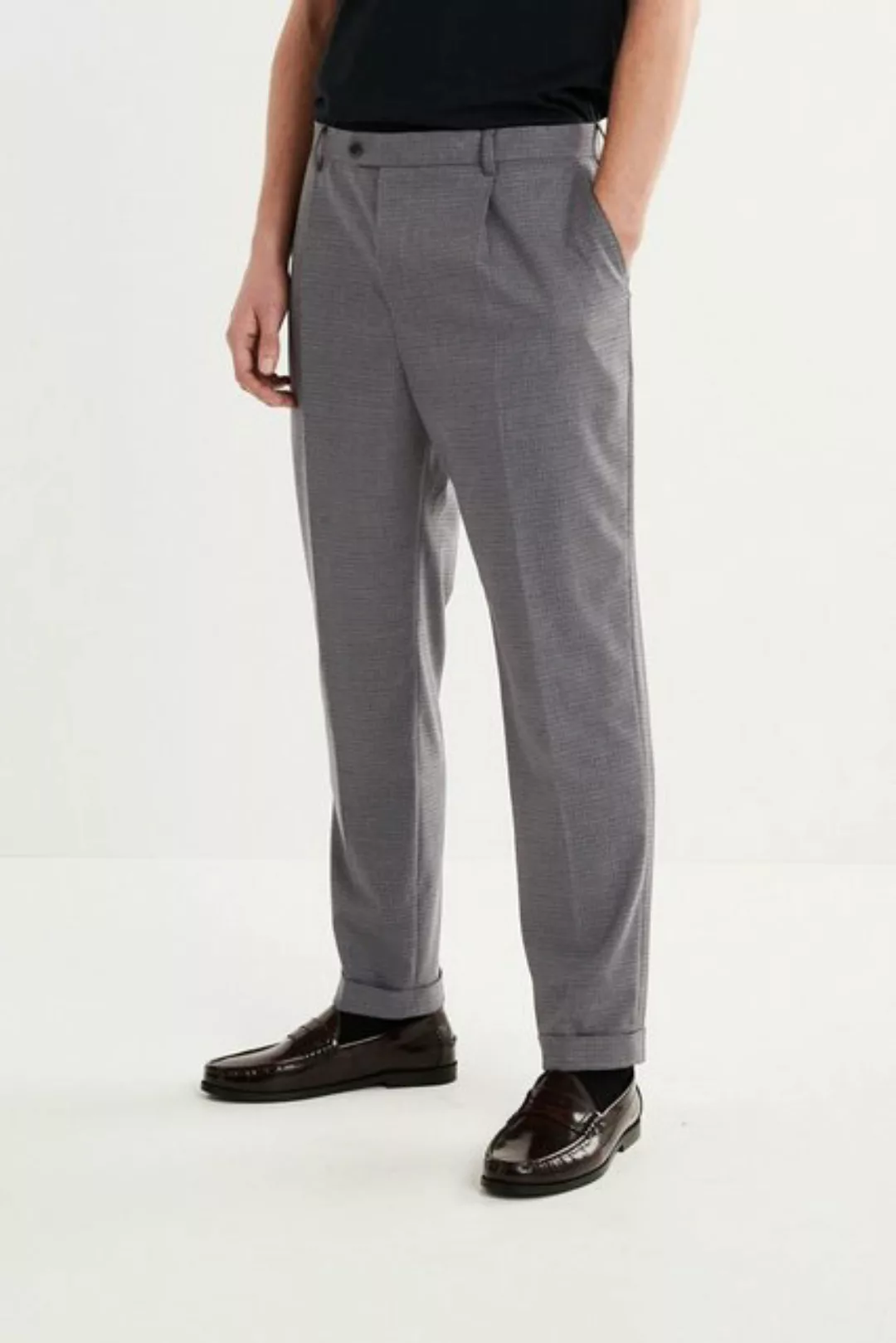 Next Anzughose Relaxed Fit Anzug mit Hahnentrittmuster: Hose (1-tlg) günstig online kaufen