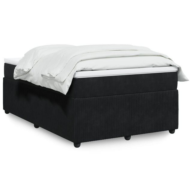 vidaXL Bettgestell Boxspringbett mit Matratze Schwarz 120x200 cm Samt Bett günstig online kaufen