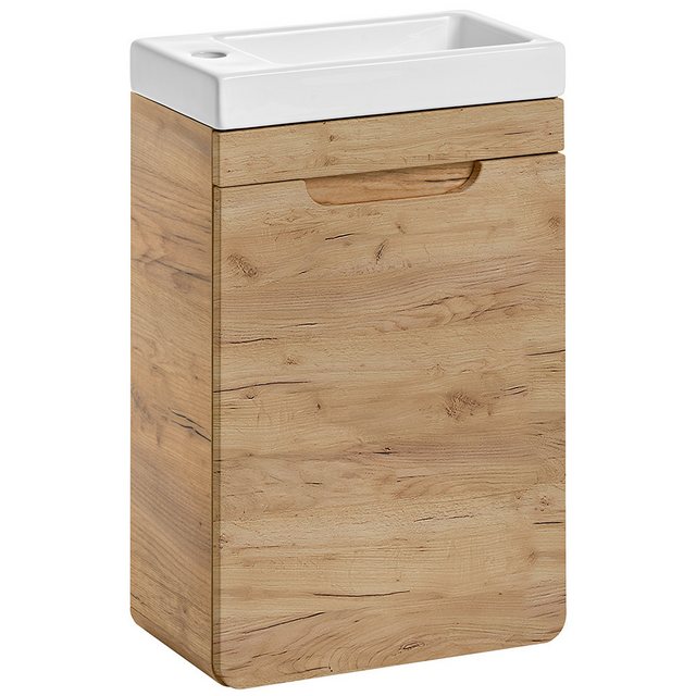 Lomadox Waschbeckenschrank LUTON-56-CRAFT Badezimmerschrank Gäste WC inkl. günstig online kaufen