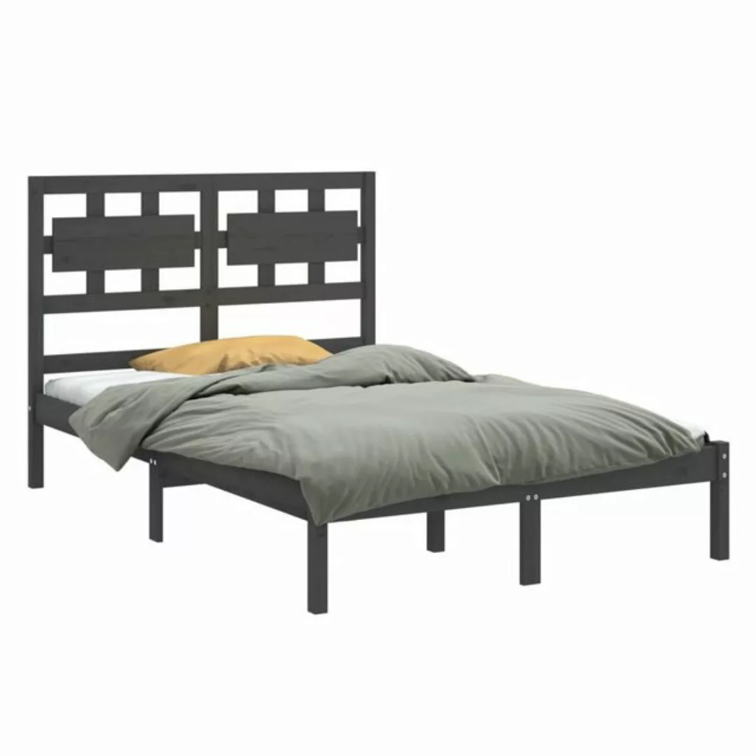 vidaXL Bett Massivholzbett Grau 120x200 cm günstig online kaufen