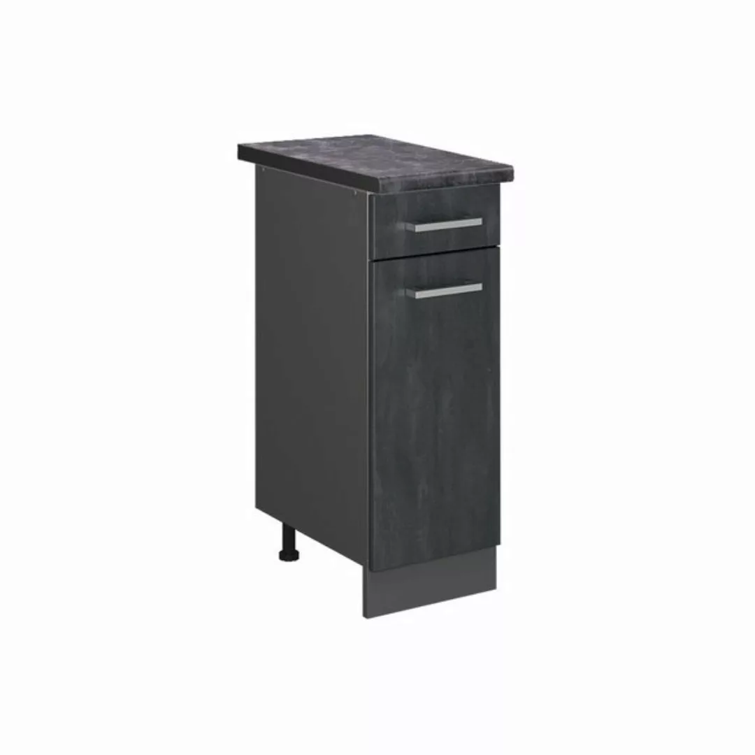 Vicco Unterschrank R-Line, Schwarz Beton/Anthrazit, 30 cm AP Anthrazit günstig online kaufen