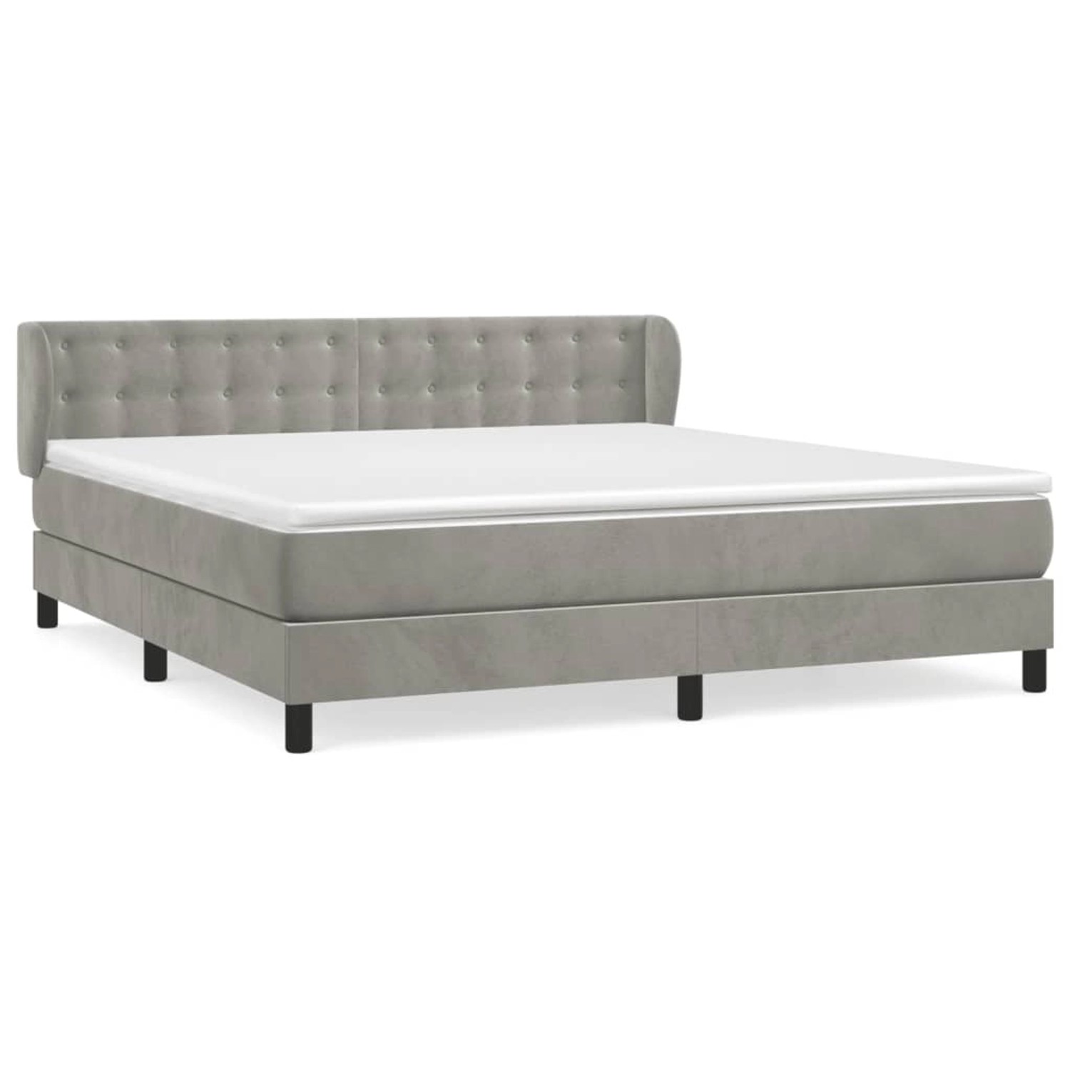 vidaXL Boxspringbett mit Matratze Hellgrau 180x200 cm Samt1394476 günstig online kaufen