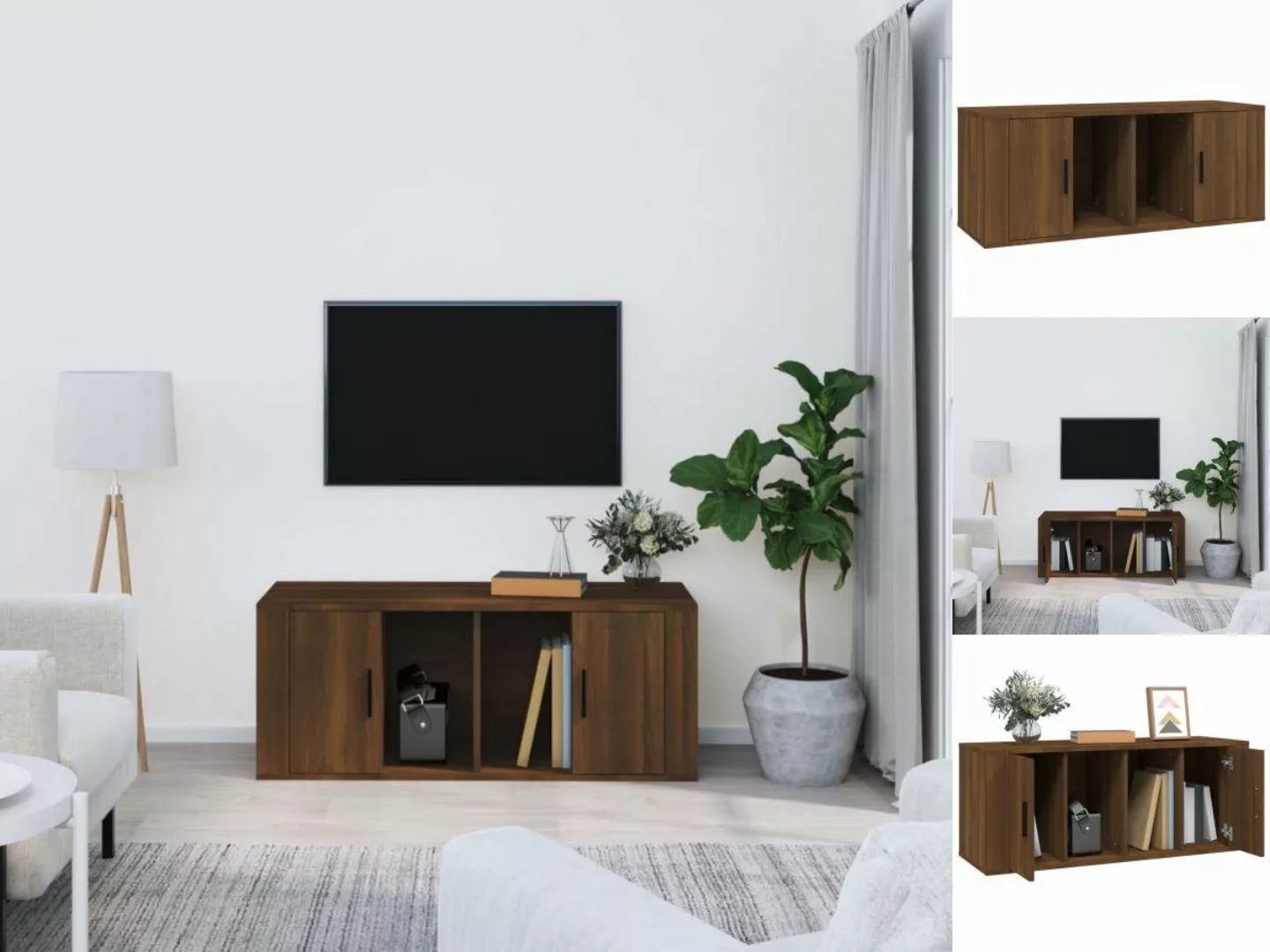 vidaXL TV-Schrank TV-Schrank Braun Eichen-Optik 100x35x40 cm Holzwerkstoff günstig online kaufen
