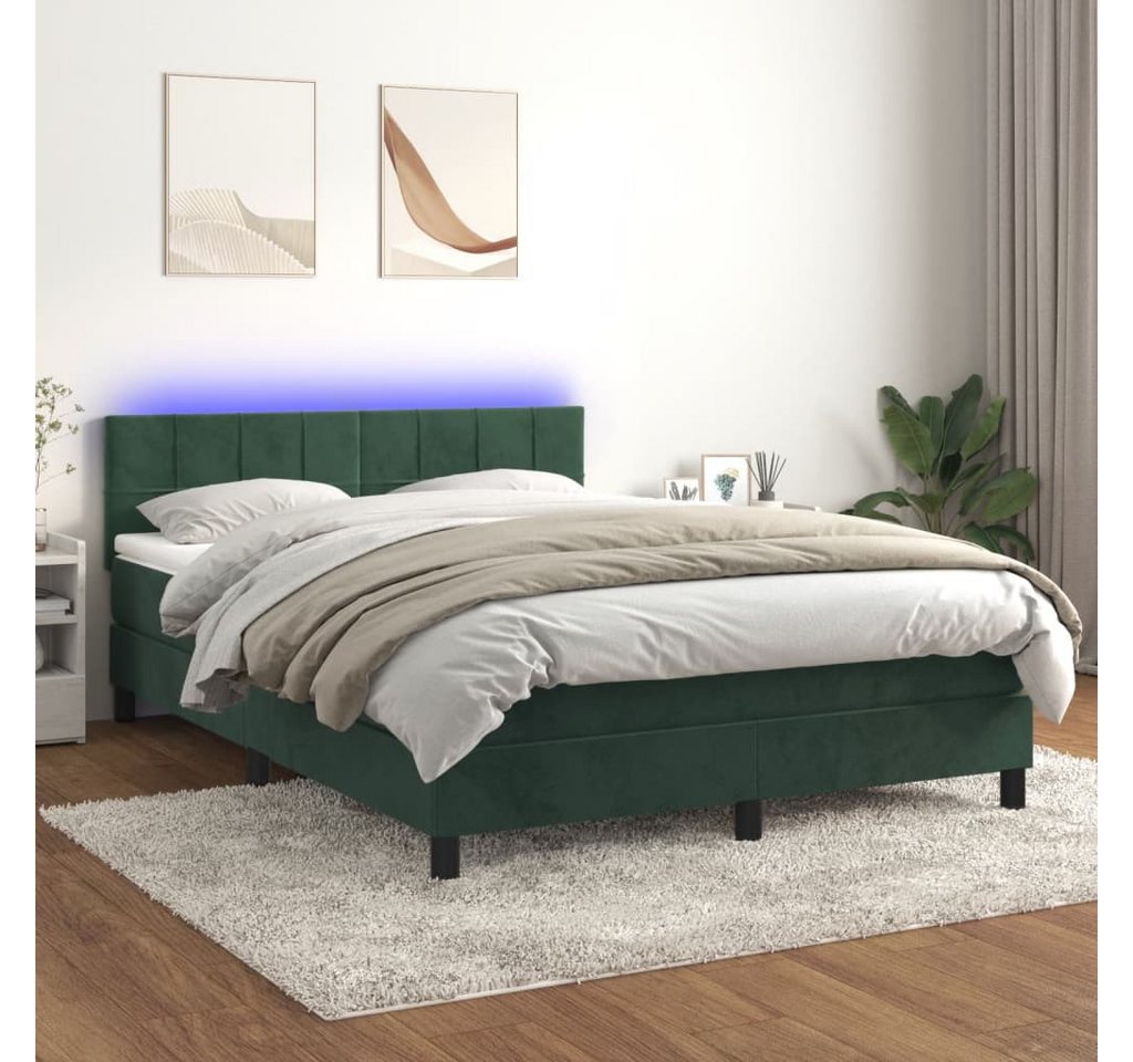 vidaXL Boxspringbett Bett Boxspringbett mit Matratze & LED Samt (140 x 190 günstig online kaufen