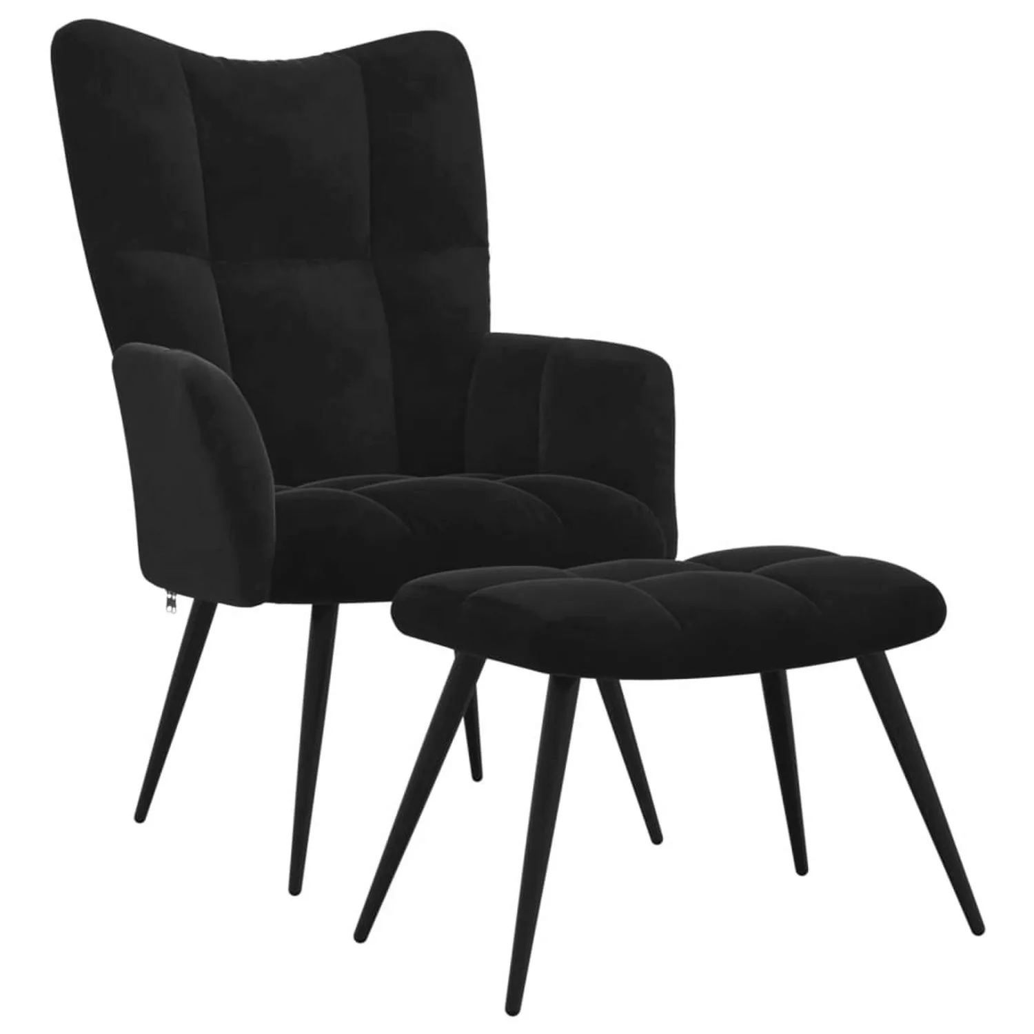 vidaXL Relaxsessel mit Hocker Schwarz Samt Modell 5 günstig online kaufen