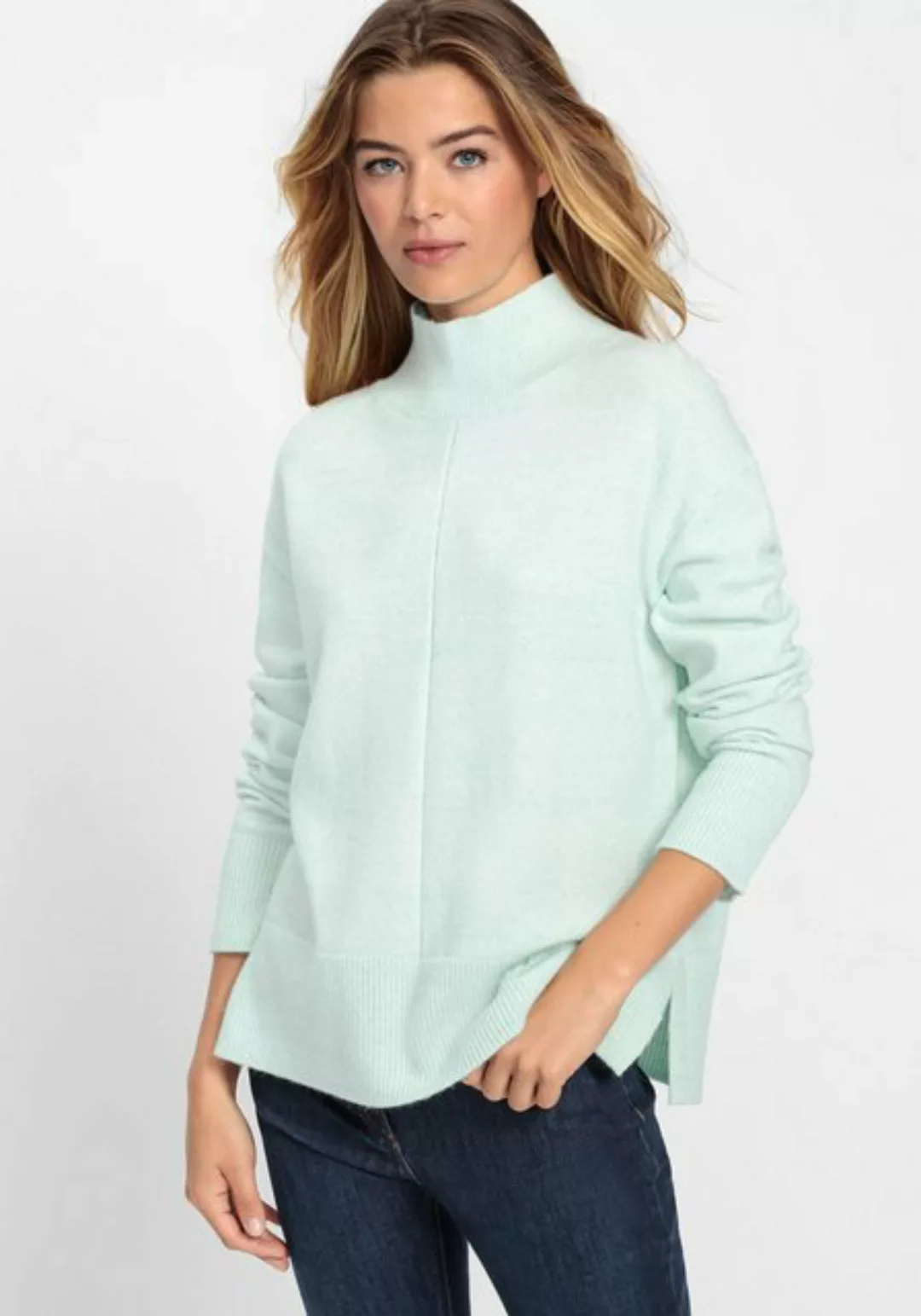 Olsen Stehkragenpullover mit seitlichen Schlitzen am Saum günstig online kaufen