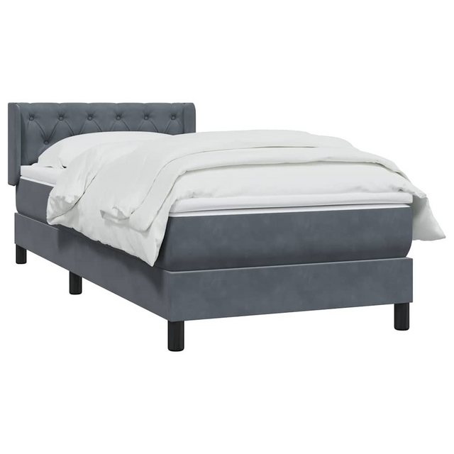 vidaXL Bett Boxspringbett mit Matratze Dunkelgrau 80x210 cm Samt günstig online kaufen