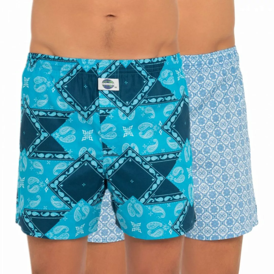 D.E.A.L International 2-er Set Boxershorts Blau mit Paisley günstig online kaufen