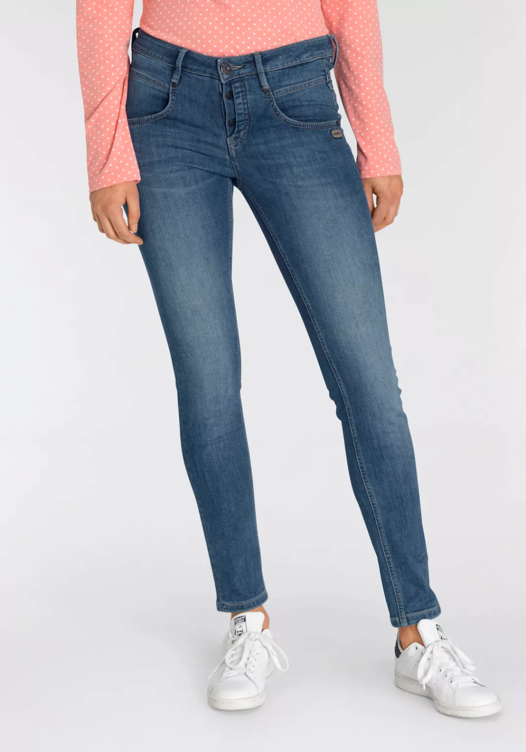 GANG Skinny-fit-Jeans 94Medina mit stylischer halb offener Knopfleiste günstig online kaufen