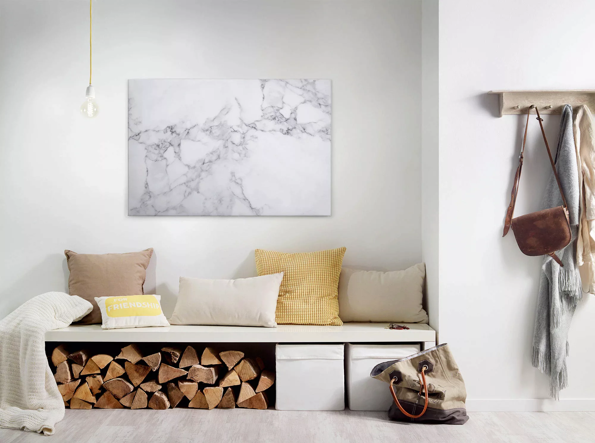 A.S. Création Leinwandbild "White Marble", Marmor, (1 St.), Marmoroptik Mar günstig online kaufen