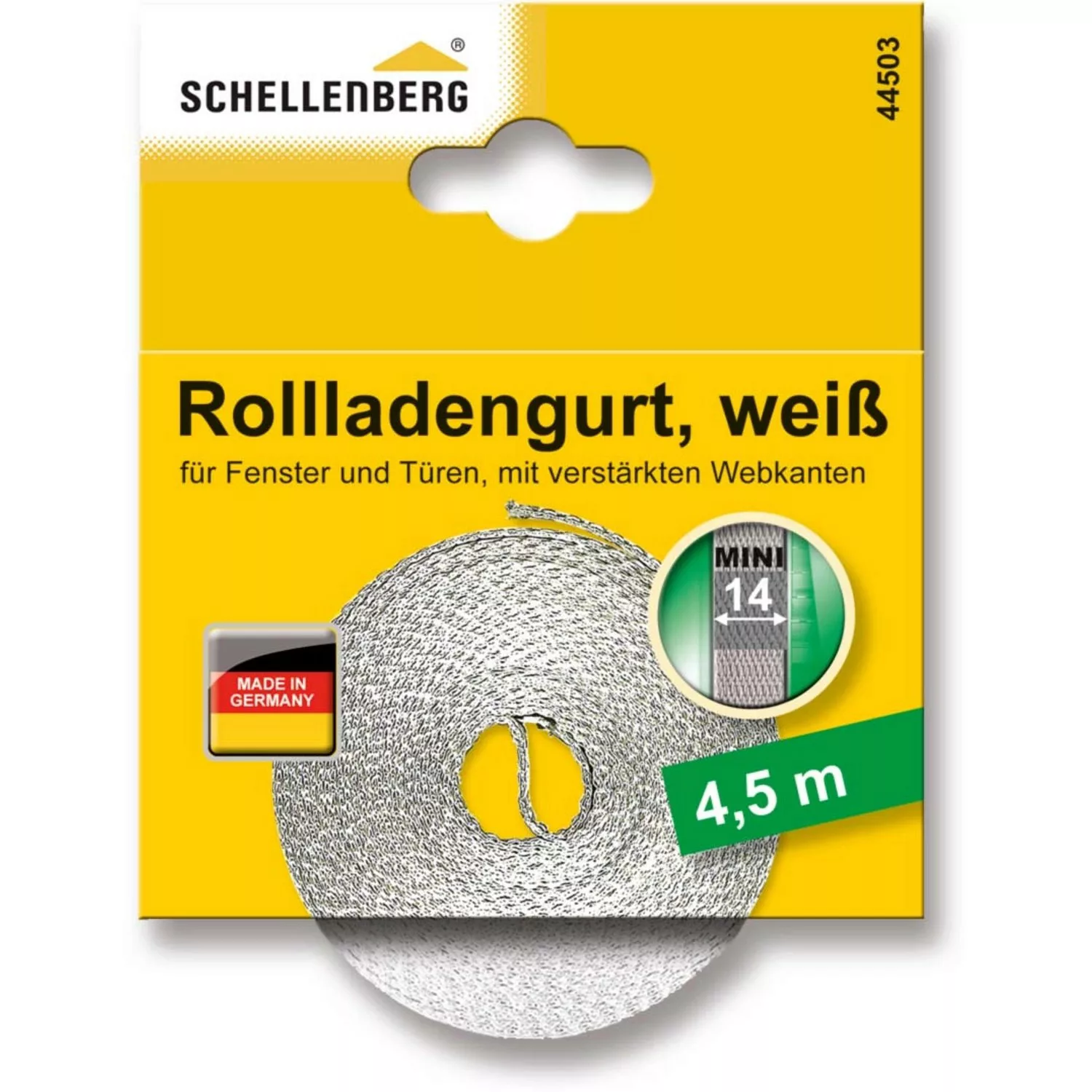 Schellenberg Rollladengurt Mini 14 mm 4,5 m Weiß günstig online kaufen